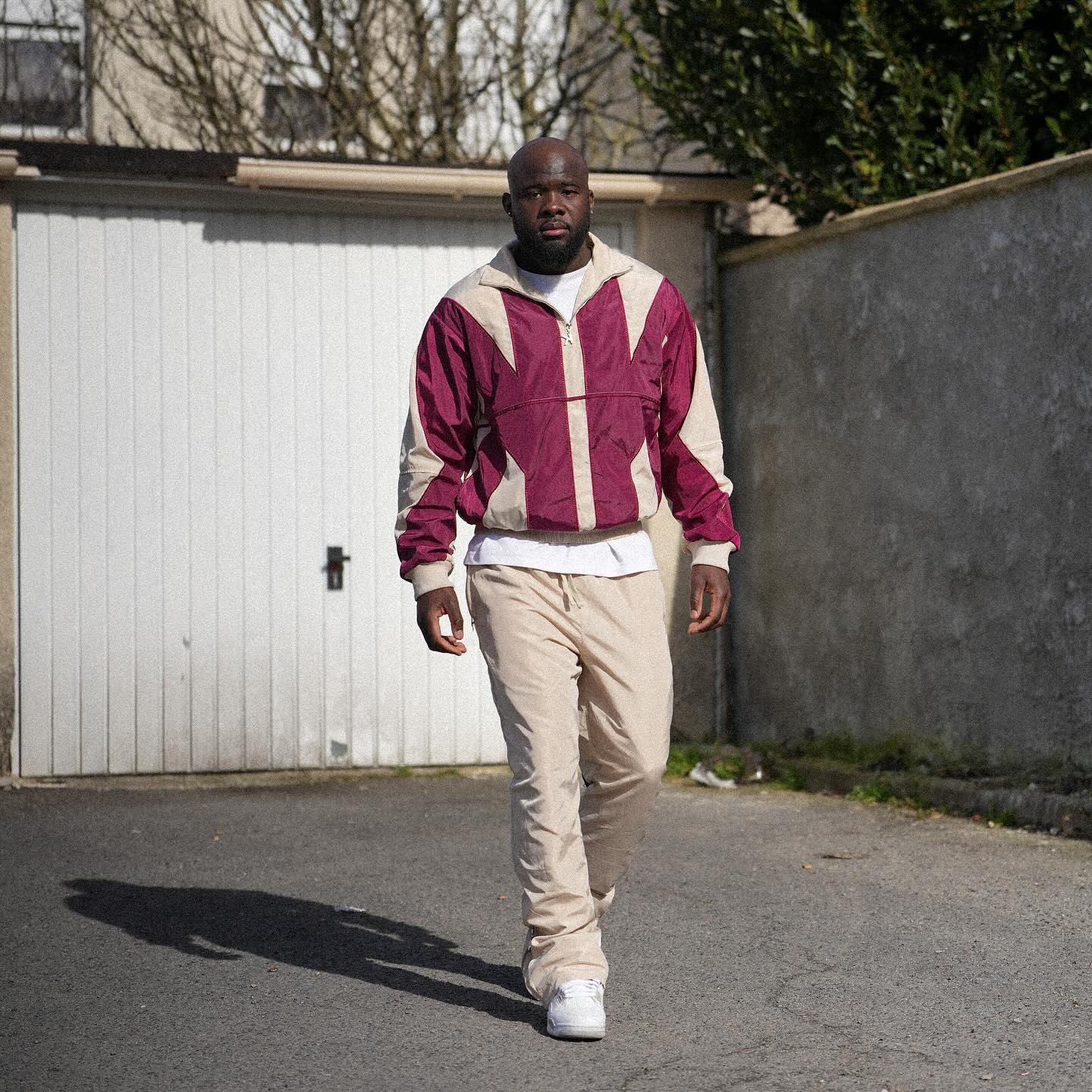 Retro Colorblock Nylon Tracksuit Set